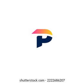 Elementos de plantilla de diseño de logotipo de letra P. Logo de la letra digital abstracta moderna. Ilustración vectorial.