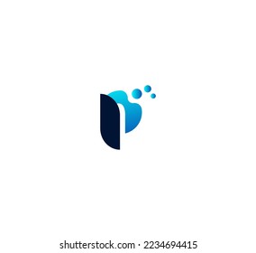 P Buchstaben Logo Design Template Elemente. Modernes abstraktes Logo für digitale Buchstaben. Vektorgrafik.