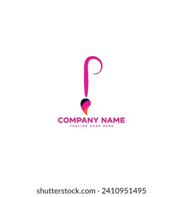 P Buchstaben Logo Design Template Elemente. Modernes abstraktes Logo für digitale Buchstaben. Vektorgrafik.