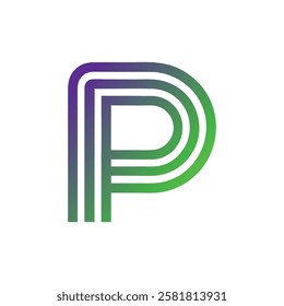 p letter logo design template 