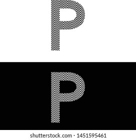 P Letter Logo Design Vector With Black and White