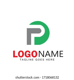 Logo-Design für P-Buchstaben und Vektorgrafik für den Druck 