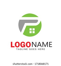 Logo-Design für P-Buchstaben und Vektorgrafik für den Druck 