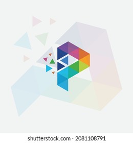 Diseño vectorial del logotipo de letra P.eps