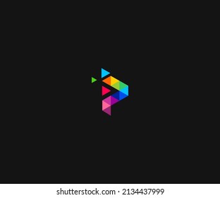 Plantilla vectorial de diseño de logotipo de letra P