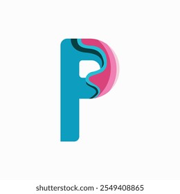 Logotipo da letra P com conceito de rosca
