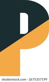P Letter Logo Design Dinâmico Em Preto E Laranja