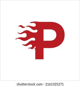 P Letter Logo Fire Flames Logo Stock Vector Royalty Free Shutterstock