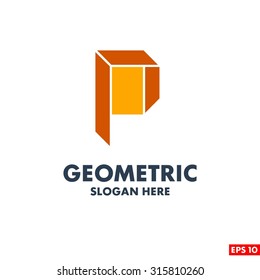 P Letter Logo. Geometric triangle mosaic pattern element isolated on white. Universal business identity element. vector illustration