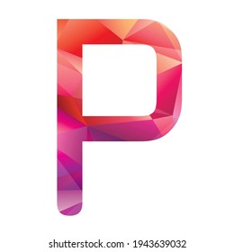 P Letter Logo Icon Colorful Abstract Mosaic Pattern Design template Element in uppercase, abstract art alphabet letter p logo with two triangles