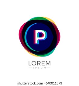 P Letter Logo Icon Colorful Abstract Overlay Fusion Design template in white background