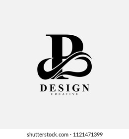 P letter logo icon with infinity wave. Creative monogram logo design. Modern icon design template.