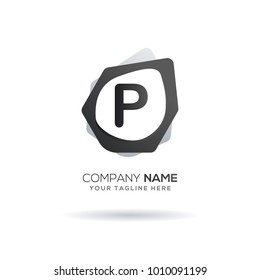 p Letter logo icon. Modern black white design for creative use. Vector illustration
