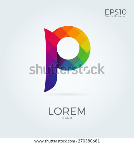 P Letter Logo Icon Mosaic Pattern Design template Element