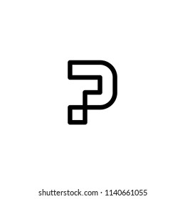 p letter logo initial line art outline monoline