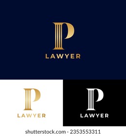 P letter logo for lawyer or Justice