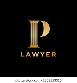 P letter logo for lawyer or Justice