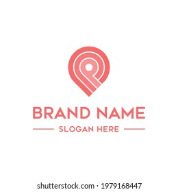 P letter logo - location pointer logo template