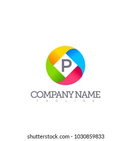 P LETTER LOGO MODERN TEMPLATE