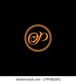 P letter logo monogram design on black background.P letter logo for fashion design