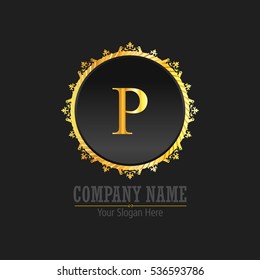 P Letter logo, Monogram design elements, line art logo design. Beautiful Boutique Logo Designs, Business sign, Restaurant, Royalty, Cafe, Hotel, Heraldic, Jewelry, Fashion, Wine. Vector illustration