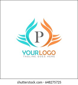 P letter logo. Monogram design elements. Elegant vintage line art. Business sign, identity, label, badge, Cafe, Hotel. Vector illustration