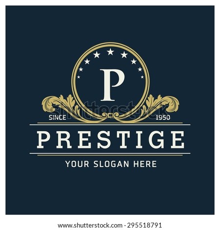 P Letter logo, Monogram design elements, line art logo design. Beautiful Prestige Logo Designs, Business sign, Restaurant, Royalty, Cafe, Hotel, Heraldic, Jewelry, Fashion, Wine. Vector illustration