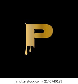 Logo de la letra P con fondo negro gradiente agradable. Icono de letra P. P.
