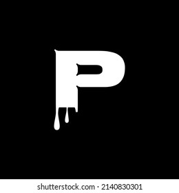 P letter logo with nice gradient black background. P letter icon. P.
