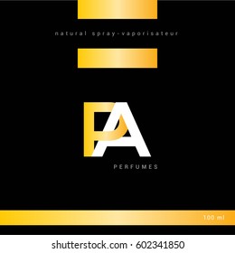 P & A Letter logo with Perfume Packaging design vector template