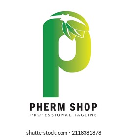 P Letter Logo - PHERM SHOP