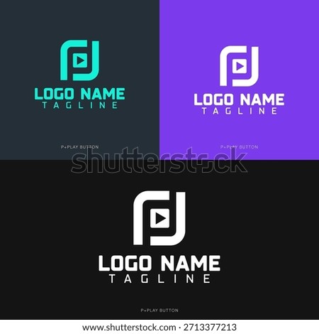 P Letter Logo with Play Button  Versatile Vector Branding Asset for Multimedia Use