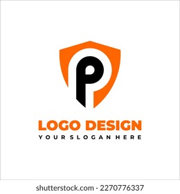 P Letter logo with shield by Tetusign