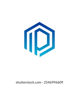 Logotipo de letra I y P simple profesional único
