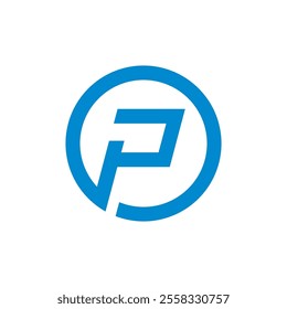 P letter logo template logo vector icon illustration design, blue p icon design.