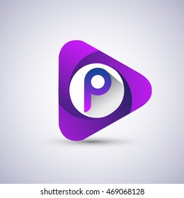 P letter logo in the triangle shape, font icon, Vector design template elements for your application or company identity.