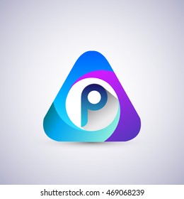 P letter logo in the triangle shape, font icon, Vector design template elements for your application or company identity.