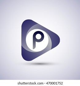 P letter logo in the triangle shape, font icon, Vector design template elements for your application or company identity.