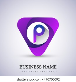 P letter logo in the triangle shape, font icon, Vector design template elements for your application or company identity.