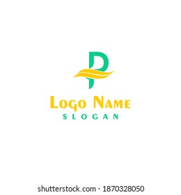 P. letter logo vector minimalistic logo on white background