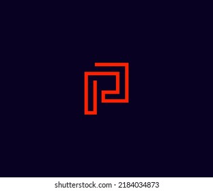 P Letra Plantilla de vectores de logotipo Símbolo abstracto de monograma