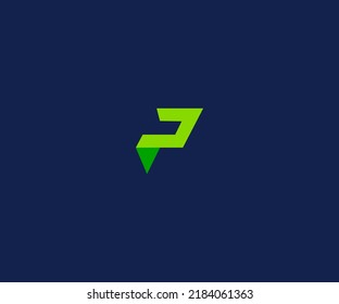 P Letra Plantilla de vectores de logotipo Símbolo abstracto de monograma
