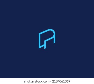 P Letra Plantilla de vectores de logotipo Símbolo abstracto de monograma
