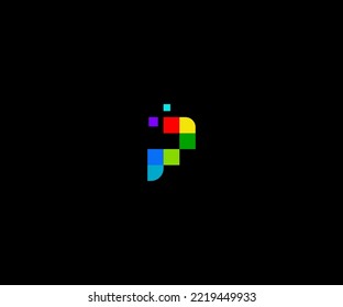 P Letra Vector Template Símbolo abstracto de monograma. Usable para el deporte de negocios, la tecnología, la moda, el logotipo digital y creativo futuro