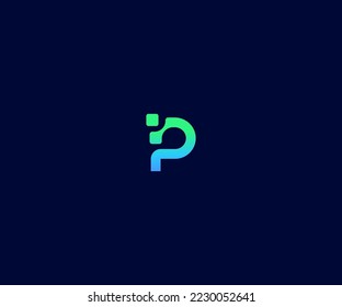 P Letra Vector Template Símbolo abstracto de monograma. Usable para el deporte de negocios, la tecnología, la moda, el logotipo digital y creativo futuro