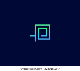 P Letra Vector Template Símbolo abstracto de monograma. Usable para el deporte de negocios, la tecnología, la moda, el logotipo digital y creativo futuro