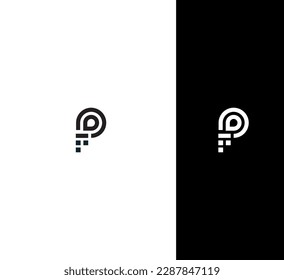 p Letra Plantilla vectorial de logotipo Símbolo abstracto de monograma 
