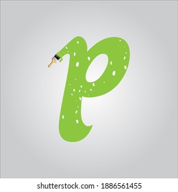 P letter logo with white background.