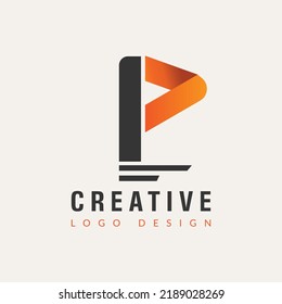 Logotipo de letra P con fondo blanco.