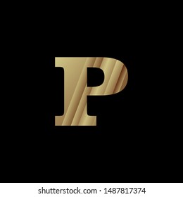 P Letter logotype, Logo on black background.